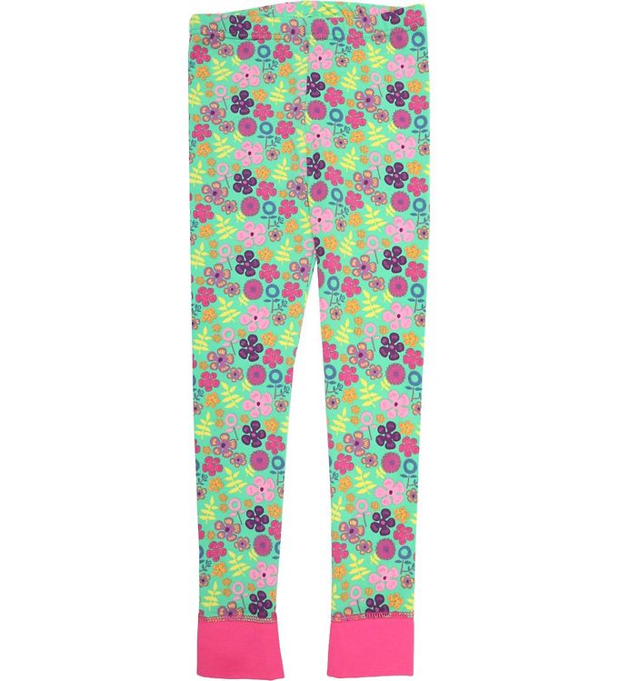 9: Katvig Leggings - Grøn m. Blomster