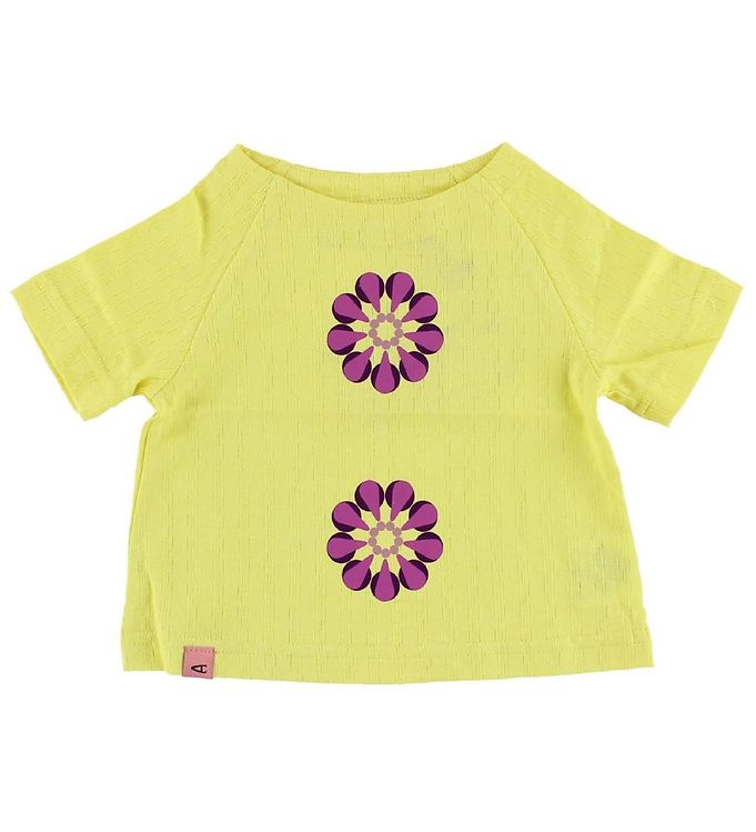 Image of AlbaBaby T-shirt - Gul m. Blomst - 62 - AlbaBaby T-Shirt (56060-298003)