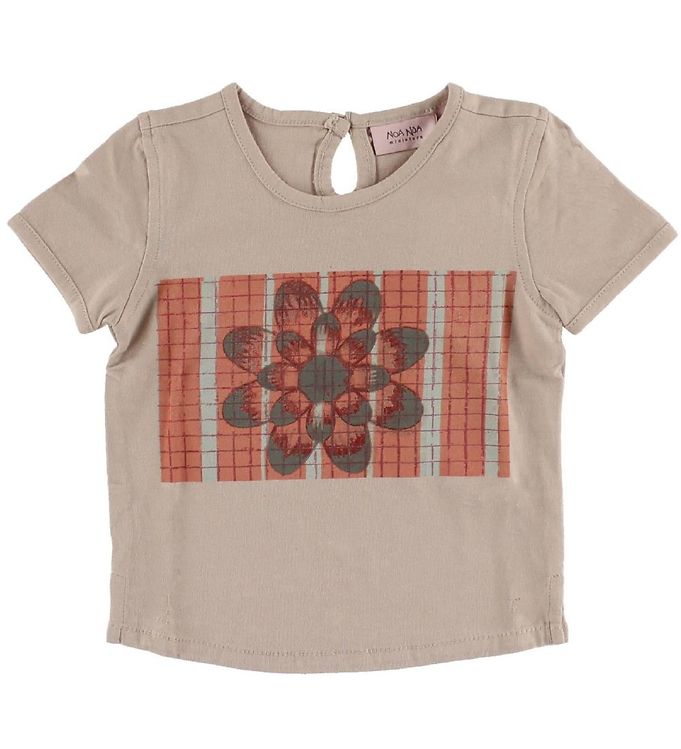 Noa Noa miniature T-shirt - Gammel Rosa m. Blomst