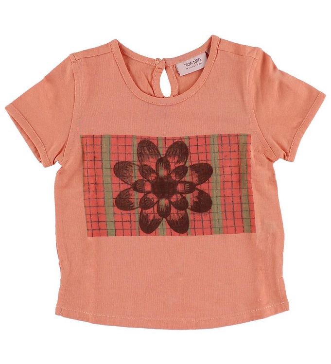 Noa Noa miniature T-shirt - Koral m. Blomst