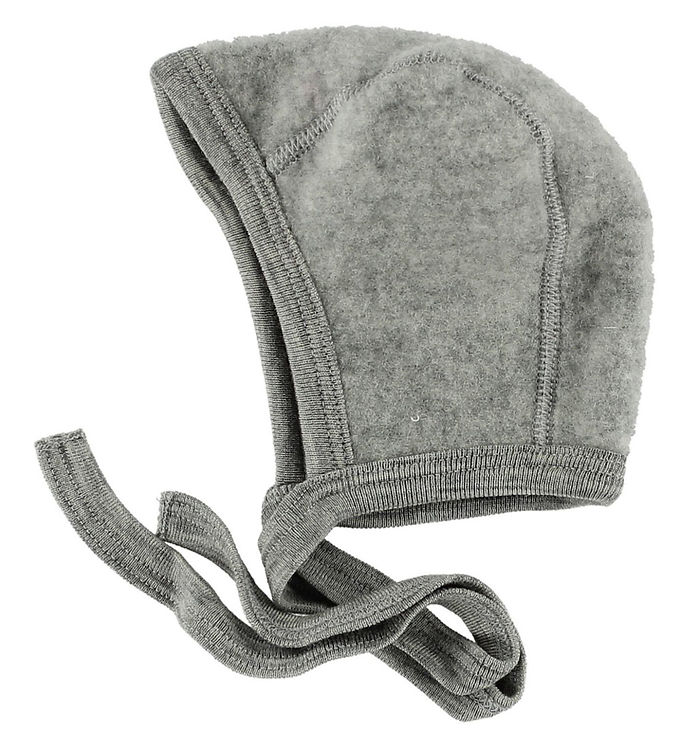 Image of Engel Babyhjelm - Uld - Gråmeleret - 50/56 - Engel Babyhjelm (62350-332841)