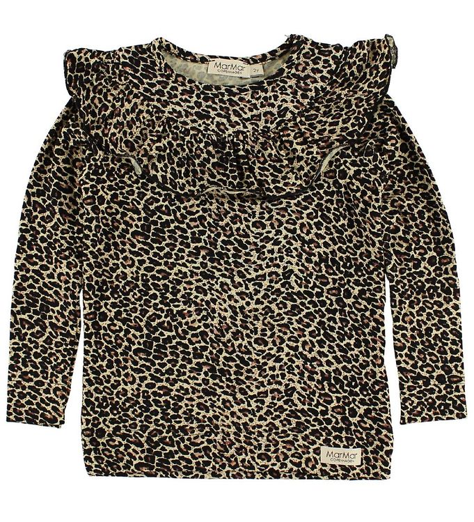 MarMar Bluse - Leo Tessie - Brun Leopard m. Flæser