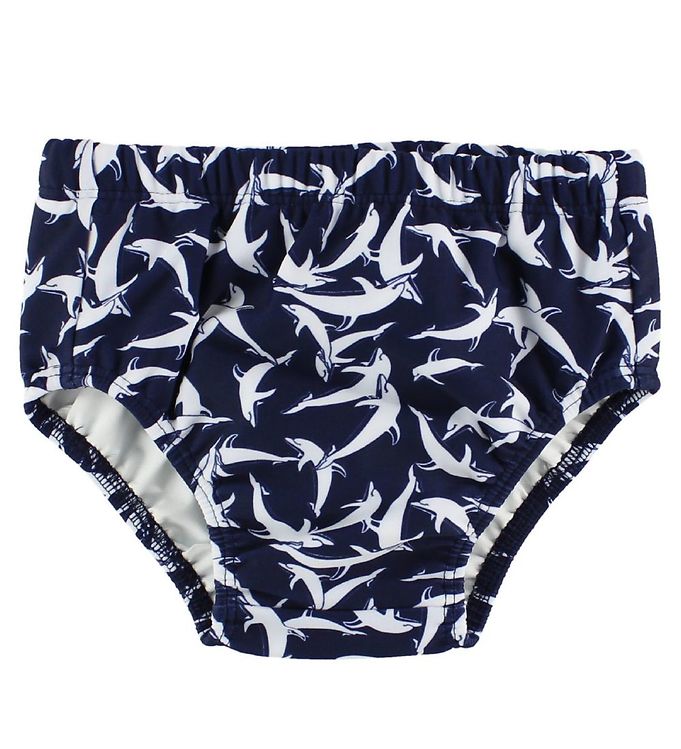 #2 - Petit Crabe Blebadebukser - UV50+ - Navy m. Delfiner