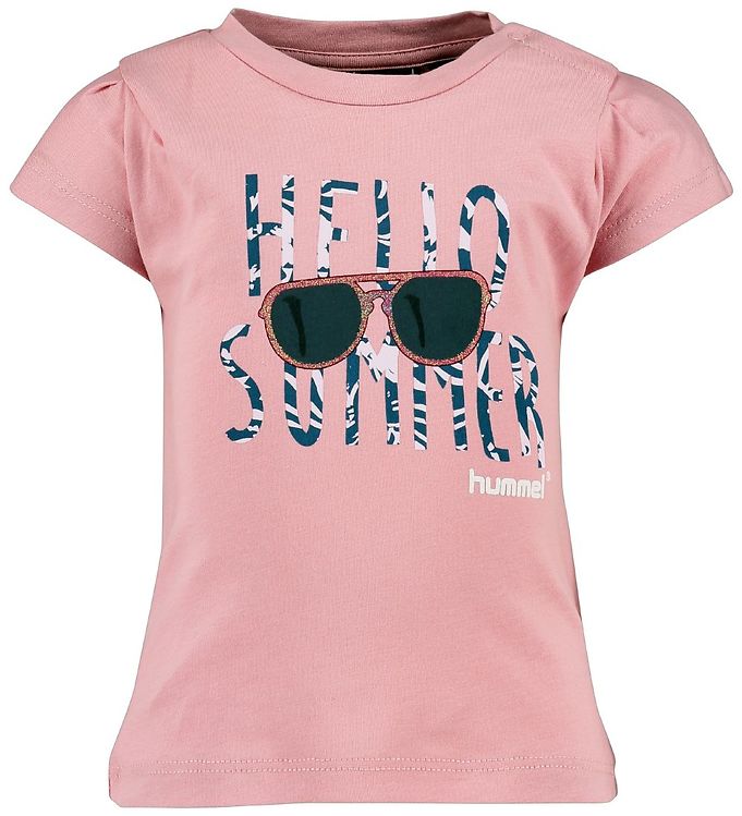 Hummel T-Shirt - HMLLoralai - Lyserød m. Print