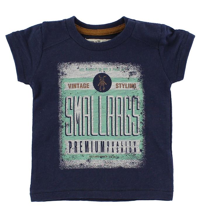 4: Small Rags T-Shirt - Navy m. Print