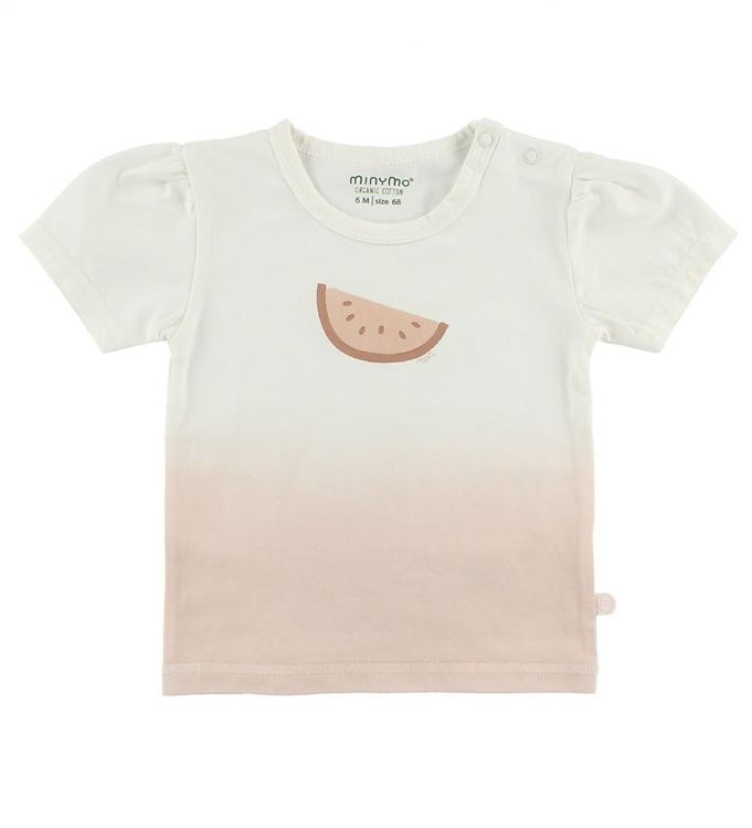 7: Minymo T-shirt - Creme/Rosa m. Melon