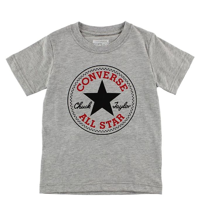 rygrad Når som helst Resonate Converse T-shirt - Gråmeleret m. Logo » Fri fragt i Danmark