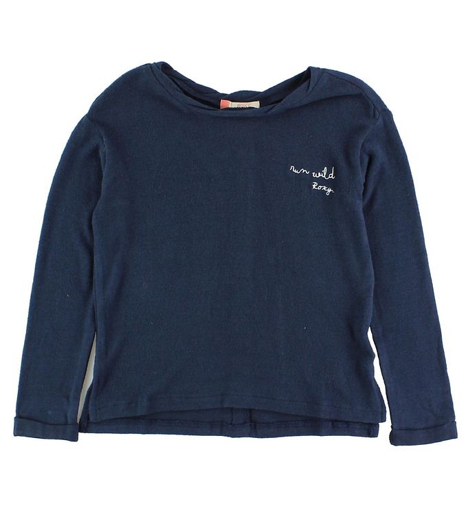 Image of Roxy Bluse - Navy m. Tekst/Knapper (87596-475566)