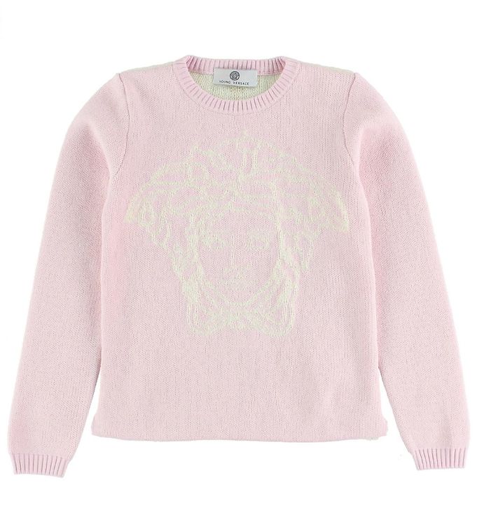 6: Young Versace Bluse - Strik - Rosa m. Logo