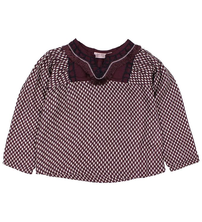Noa Noa Miniature Bluse Bordeaux Prikker