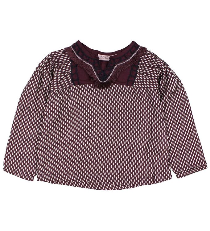 7: Noa Noa miniature Bluse - Bordeaux m. Prikker