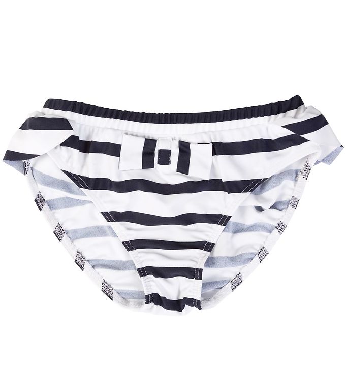 6: Petit Crabe Bikinitrusser - Zoe - UV50+ - Hvid/Navystribet