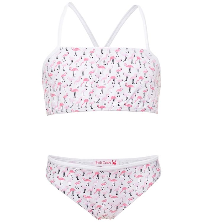 Billede af Petit Crabe Bikini - Louise - UV50+ - Hvid m. Flamingo