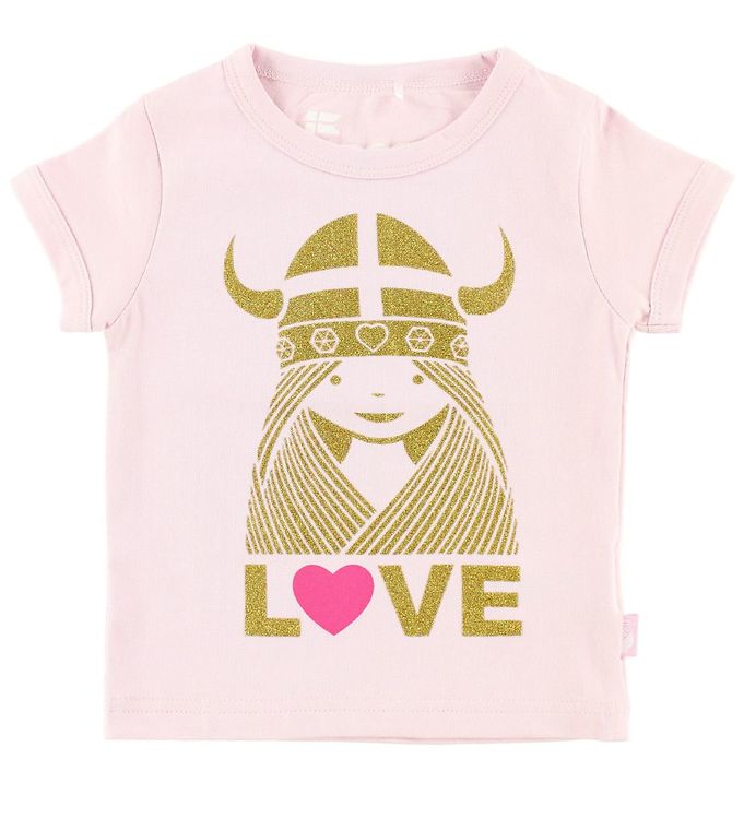 7: Danefæ T-shirt - DaneAlva - Lys Rosa m. Love Freja