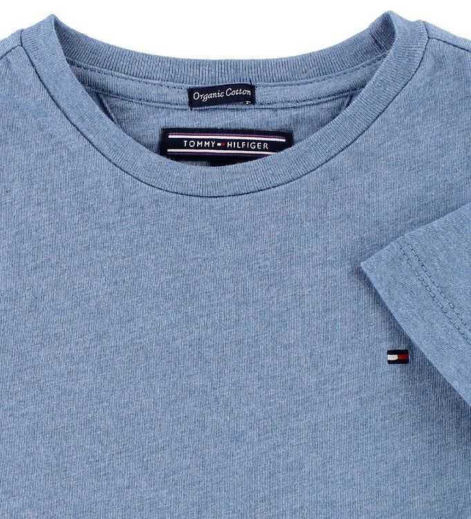 Ledningsevne Settle Ambitiøs Tommy Hilfiger T-shirt - Blåmeleret » Altid fri fragt i Danmark