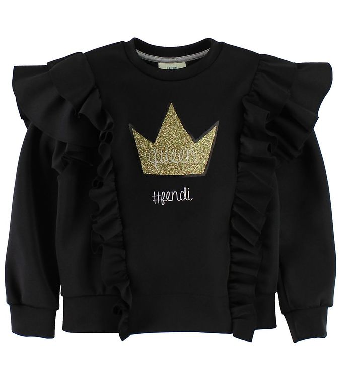 Fendi Kids Bluse Sort Flæser Guldkrone