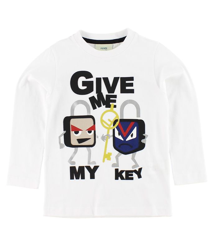 6: Fendi Kids Bluse - Hvid m. Print