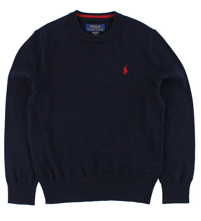 Polo Ralph Lauren Bluse - Strik - Navy m. Logo