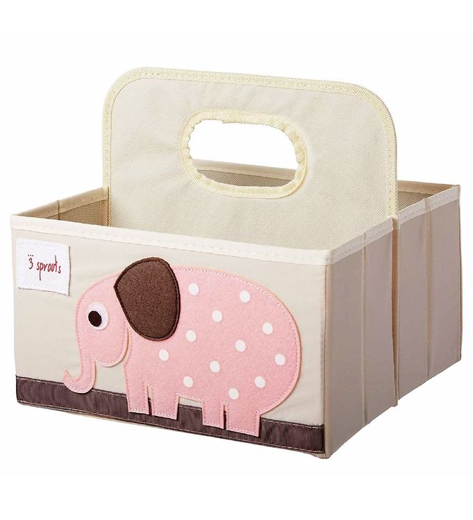 Billede af 3 Sprouts Opbevaringskurv m. Hank - 25x28x26 - Elefant