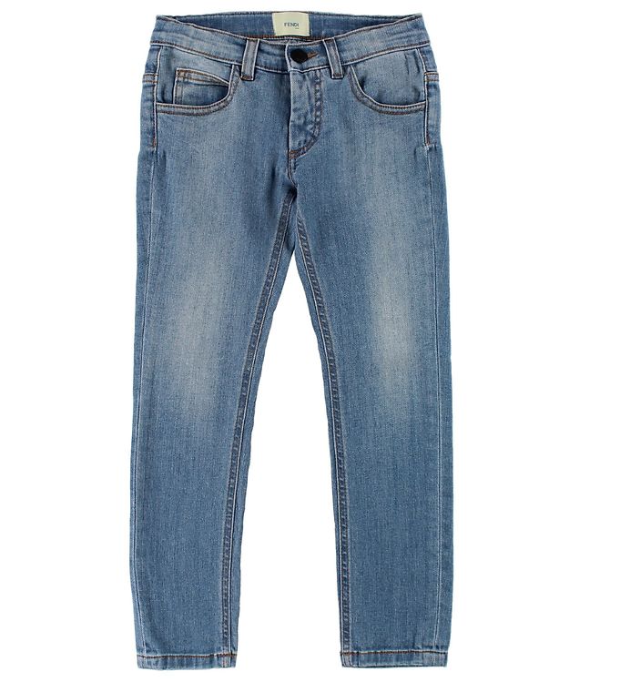 #3 - Fendi Kids Jeans - Blå m. Hjerter