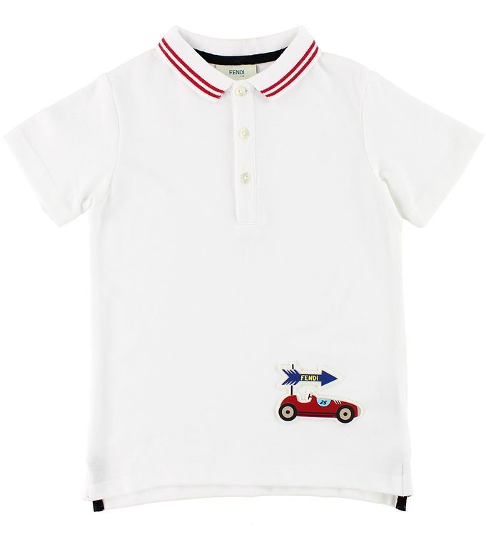 Fendi Kids Polo - Hvid m. Racerbil