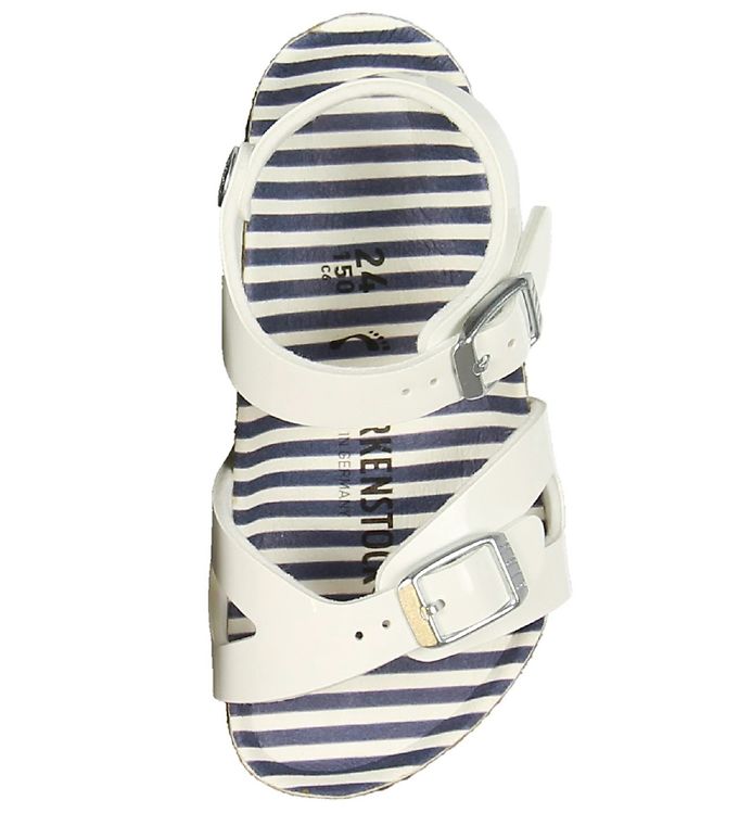 Alexander Graham Bell Skænk lys pære Birkenstock Sandaler - Rio - Nautical Stripes White