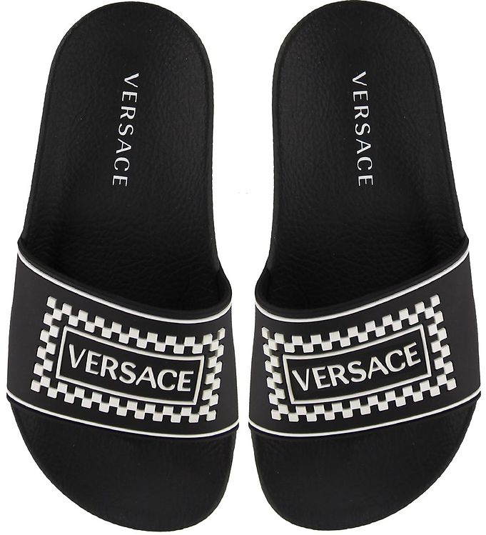 2: Versace Badesandaler - Sort m. Logo