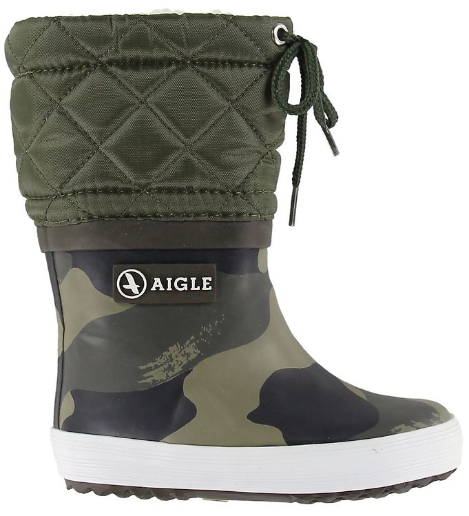 6: Aigle Giboulee Termogummistøvle Print Camou/Kaki