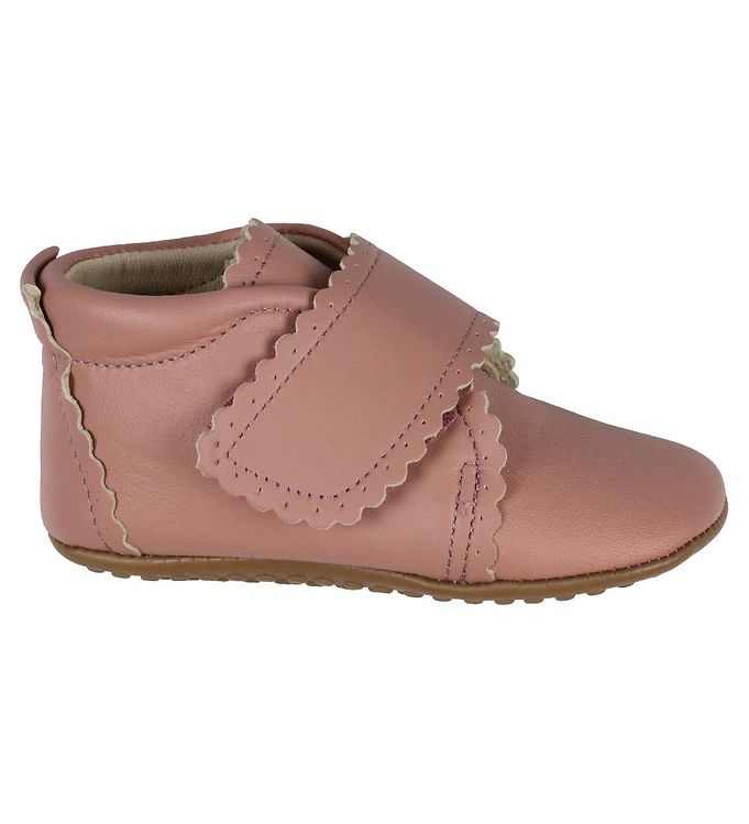 Pom Pom Hjemmesko  Velcro Scallops  Old Rose