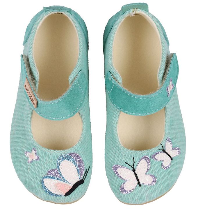 Living Kitzbühel Ballerina Hjemmesko – Aqua Sea m. Sommerfugl