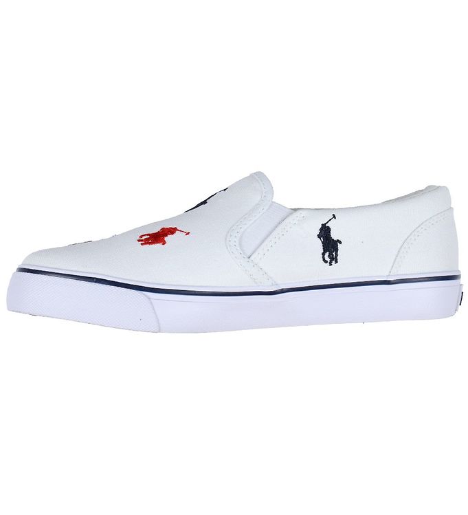 håber Antage dommer Polo Ralph Lauren Sko - Keaton Slip On - White/Navy/Red