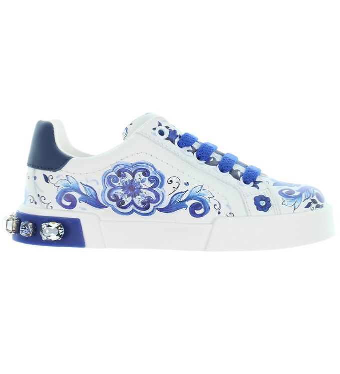 9: Dolce & Gabbana Sko - Blu Mediterraneo - Hvid m. Blå/Similisten