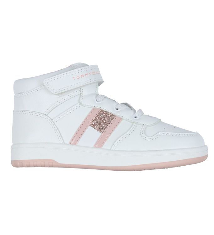 Tommy Hilfiger Sko - High Top Velcro Sneaker White/Pink