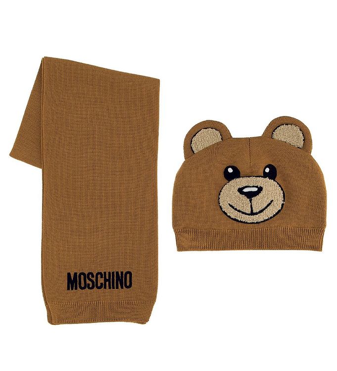 #2 - Moschino Gaveæske - Hue/Halstørklæde - Uld/Polyester - Brun