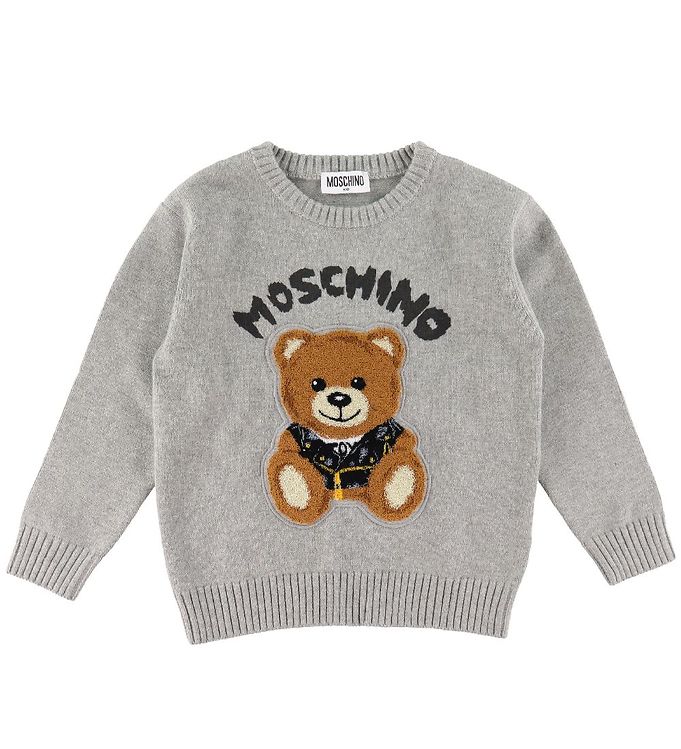 #2 - Moschino Bluse - Strik - Grå m. Logo