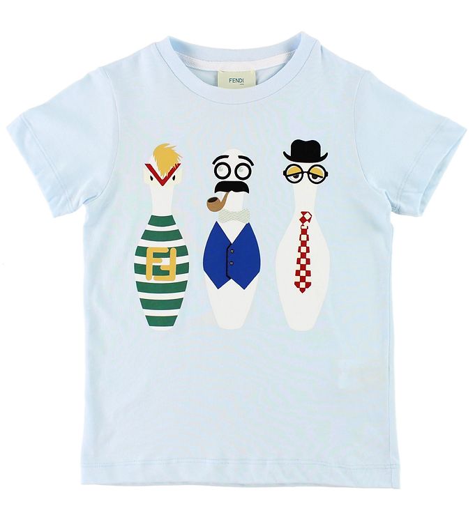 Fendi Kids T-shirt - Lyseblå m. Kegler