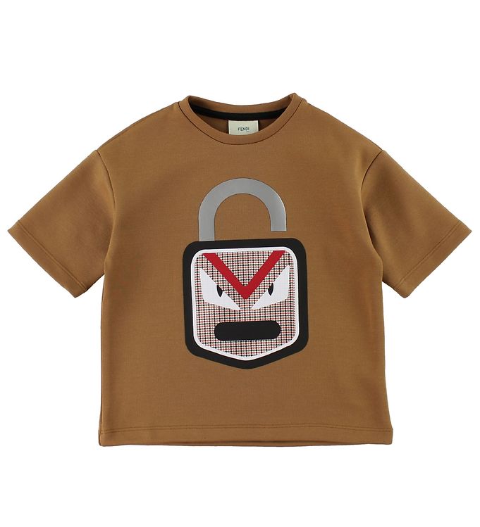 6: Fendi Kids T-shirt - 3/4 - Brun m. Lås