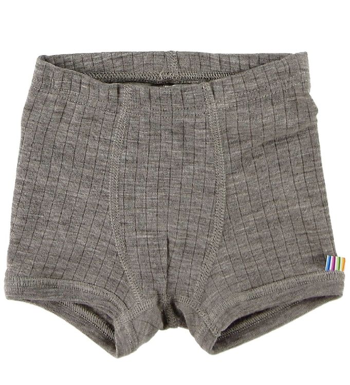 Boxershorts i brun uld rib