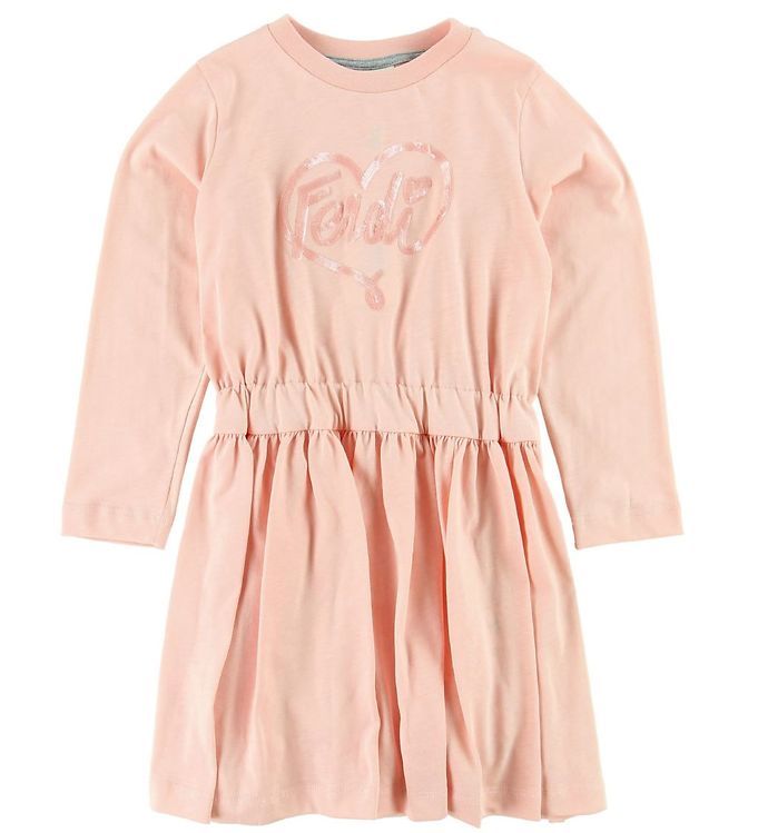 #2 - Fendi Kids Kjole - Rosa m. Pailletter