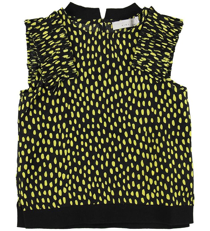 Stella Mccartney Kids Top Sort M. Gule Prikker/flæser