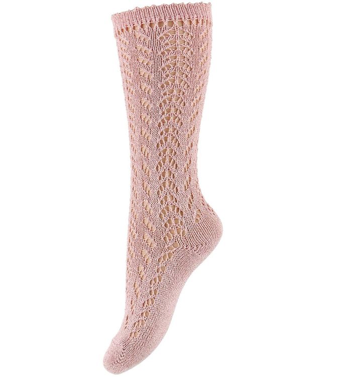7: Condor Knæstrømper - Strik - Rosa m. Glimmer