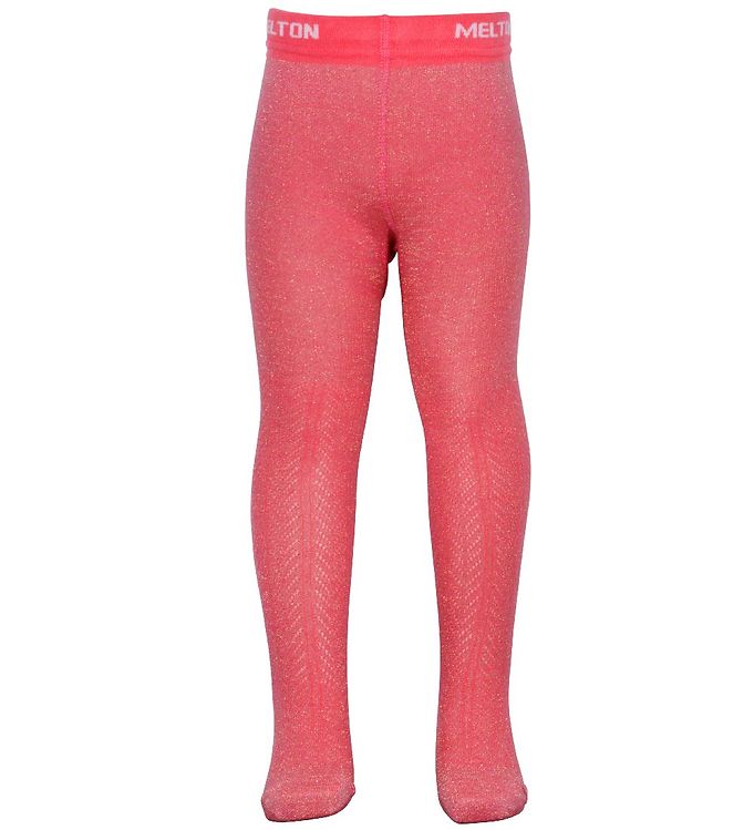 Melton Strømpebukser Pink m. Glimmer/Mønster » Fri fragt i