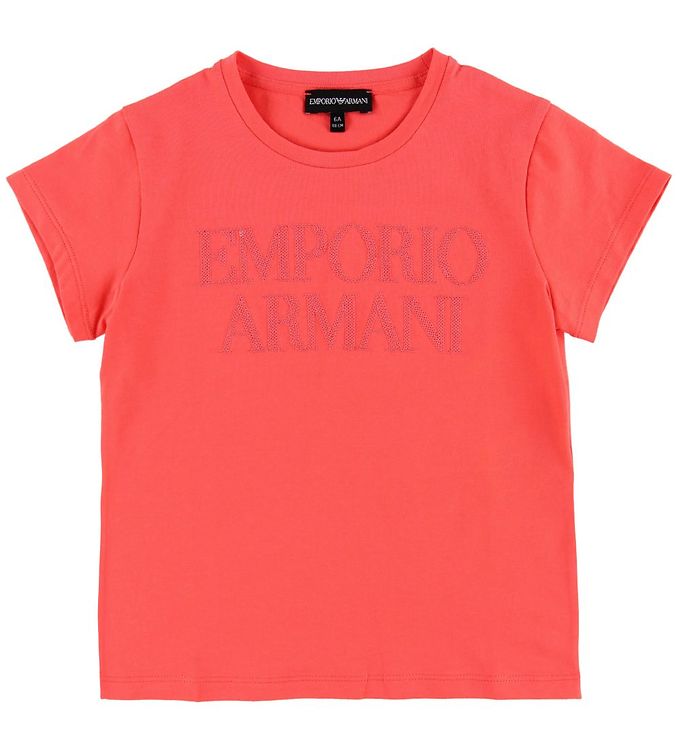 Emporio Armani T-shirt - Koral m. Pailletter