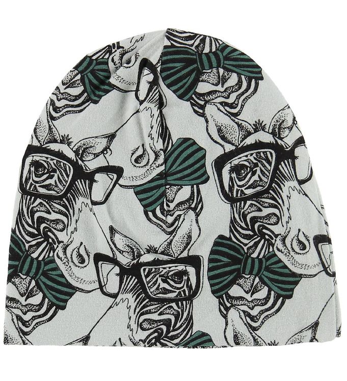 Petit By Sofie Schnoor Hue - Støvet Grøn M. Zebraer Beanie
