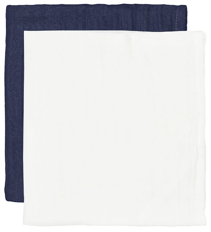Image of CAMA Copenhagen Stofbleer - 2-pak - 65x40 - Hvid/Navy - OneSize - CAMA Copenhagen Stofble (125952-683412)