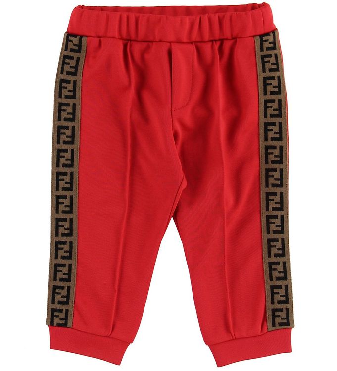 7: Fendi Kids Bukser - Track - Rød m. Stribe