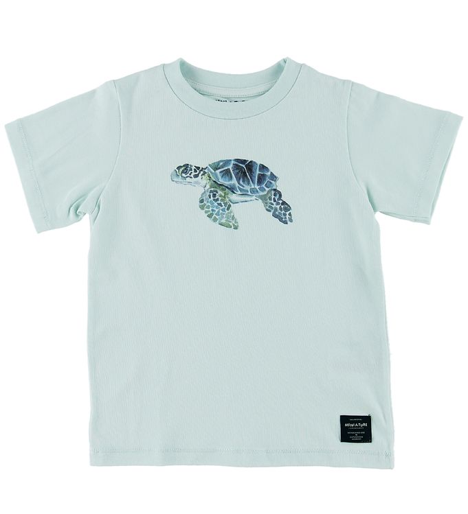 4: Mini A Ture T-shirt - Steffen - Blue Skylight m. Skildpadde