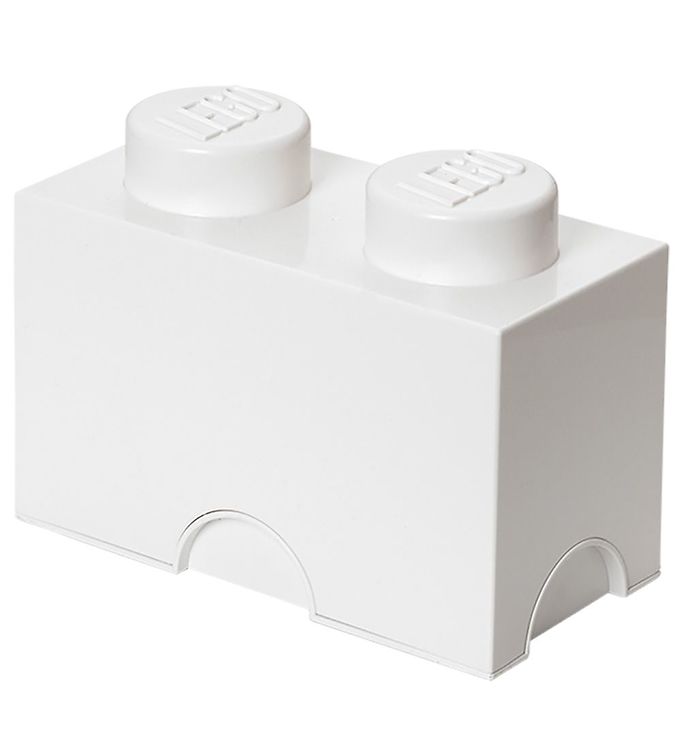 Lego Storage Opbevaringskasse - 2 Knopper - 25x13x18 - Hvid