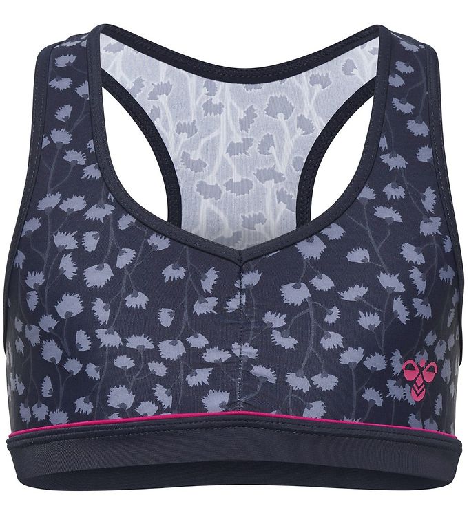 10: Hummel Bikini top - HMLCatalina - UV50+ - Navy m. Blomster