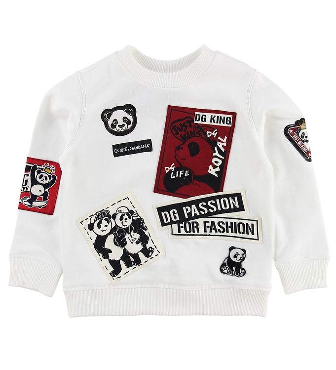 5: Dolce & Gabbana Sweatshirt - Hvid m. Patches